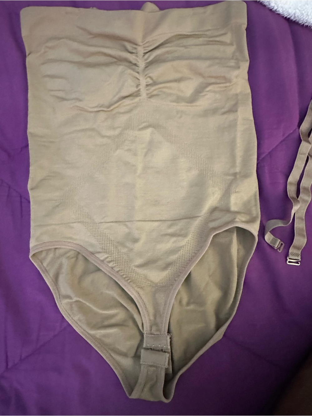 Beige One-Piece Shapewear Bodysuit